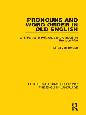 cover image of Pronouns and Word Order in Old English
